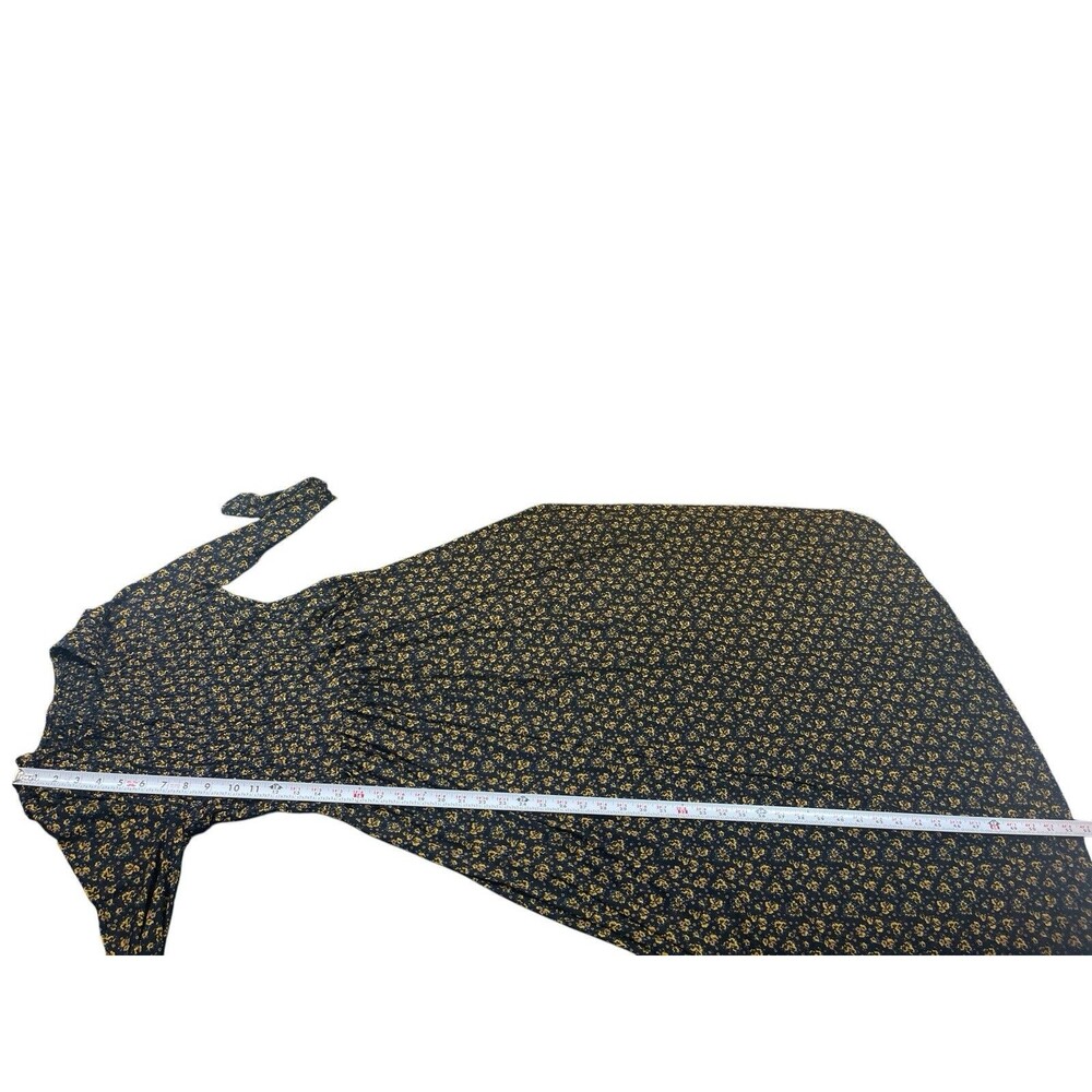 Free People Maxi Dress Small Sheer Mesh Black Yellow Floral Long Sleeve Boho - Picture 10 of 15